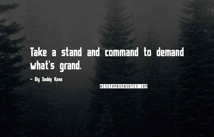 Big Daddy Kane quotes: Take a stand and command to demand what's grand.
