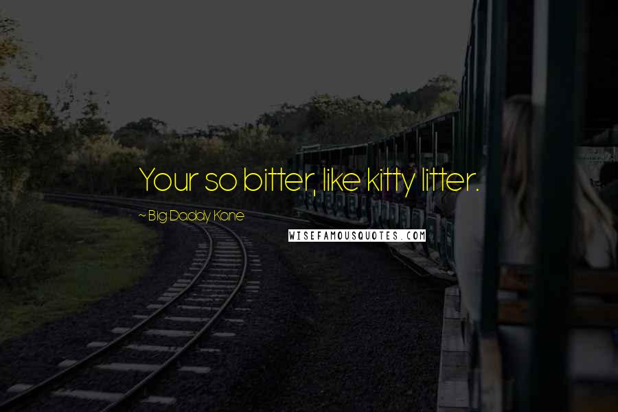 Big Daddy Kane quotes: Your so bitter, like kitty litter.