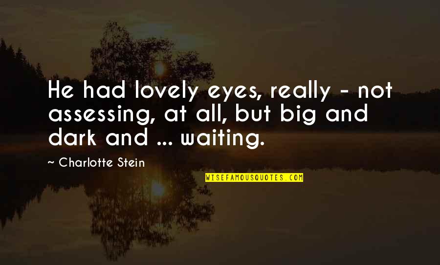 Big Dark Eyes Quotes By Charlotte Stein: He had lovely eyes, really - not assessing,