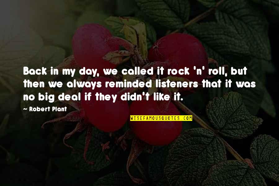 Big Day Quotes By Robert Plant: Back in my day, we called it rock