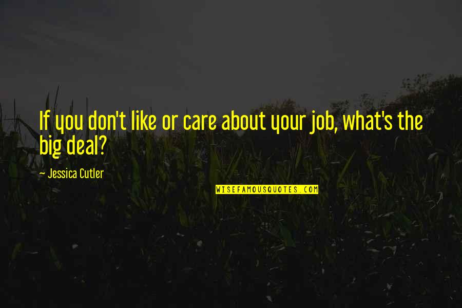 Big Deal Quotes By Jessica Cutler: If you don't like or care about your