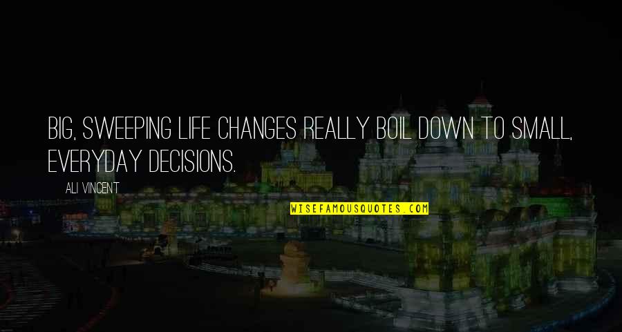 Big Decisions In Life Quotes By Ali Vincent: Big, sweeping life changes really boil down to