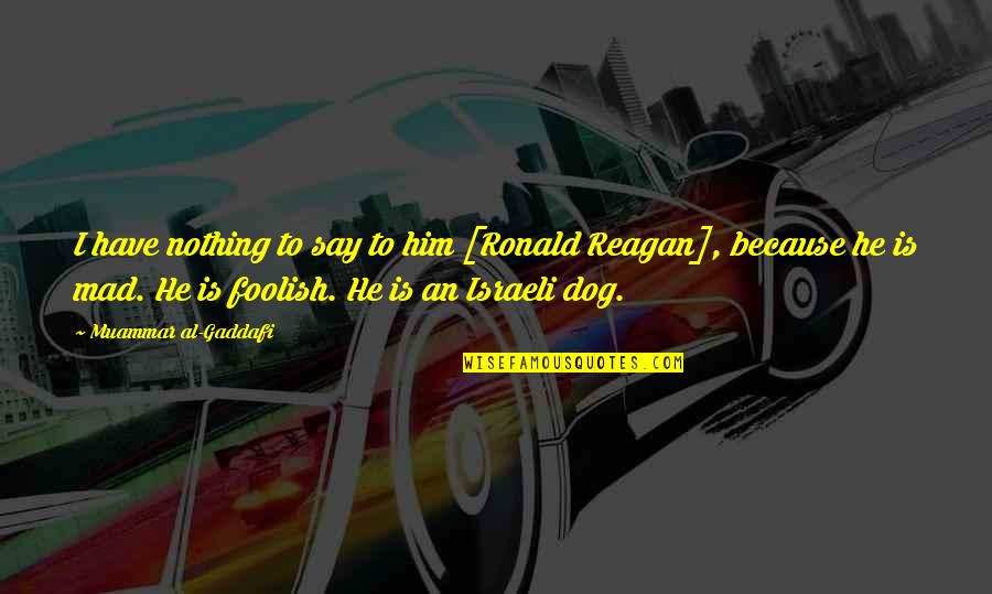 Big Dipper Quotes By Muammar Al-Gaddafi: I have nothing to say to him [Ronald Big Dipper Quotes By Muammar Al-Gaddafi: I have nothing to say to him [Ronald