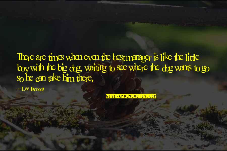 Big Dog Little Dog Quotes By Lee Iacocca: There are times when even the best manager