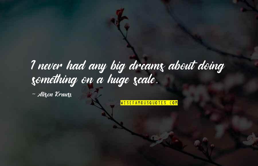 Big Dreams Quotes By Alison Krauss: I never had any big dreams about doing