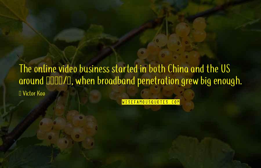 Big Enough Quotes By Victor Koo: The online video business started in both China Big Enough Quotes By Victor Koo: The online video business started in both China