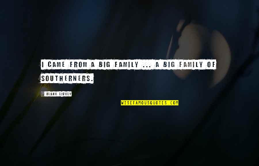 Big Family Quotes By Blake Lively: I came from a big family ... a