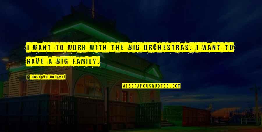 Big Family Quotes By Gustavo Dudamel: I want to work with the big orchestras.