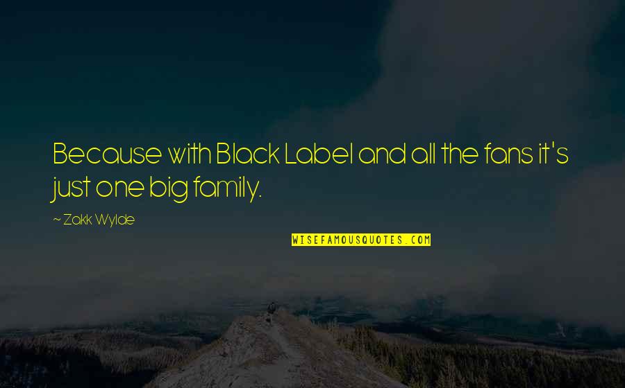 Big Family Quotes By Zakk Wylde: Because with Black Label and all the fans