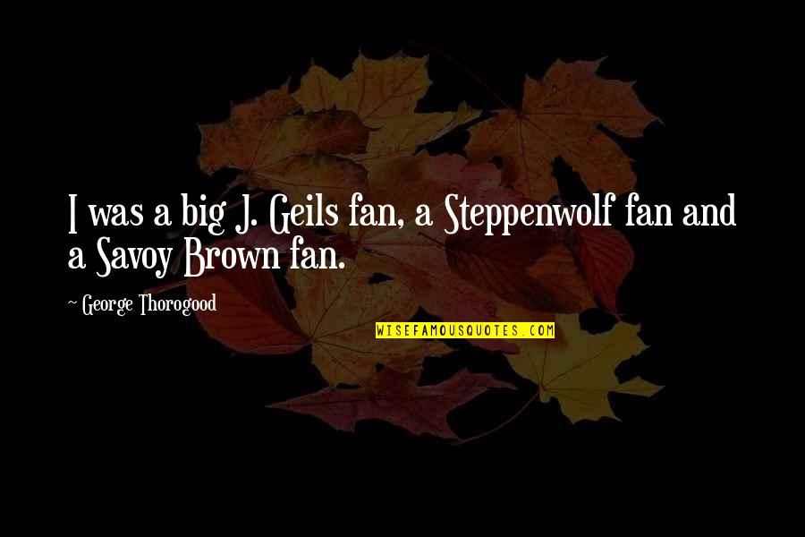 Big Fan Quotes By George Thorogood: I was a big J. Geils fan, a
