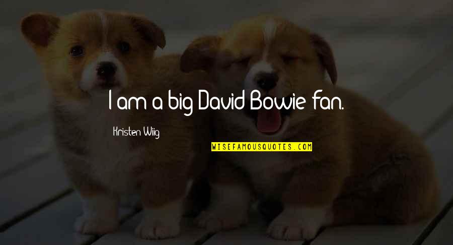 Big Fan Quotes By Kristen Wiig: I am a big David Bowie fan.