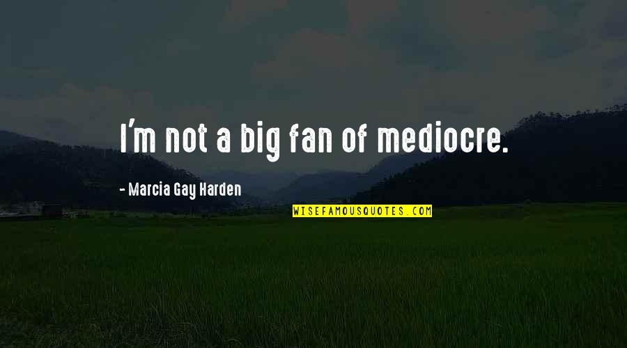 Big Fan Quotes By Marcia Gay Harden: I'm not a big fan of mediocre.