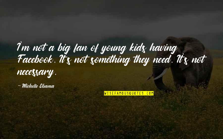 Big Fan Quotes By Michelle Obama: I'm not a big fan of young kids