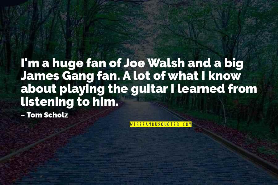 Big Fan Quotes By Tom Scholz: I'm a huge fan of Joe Walsh and