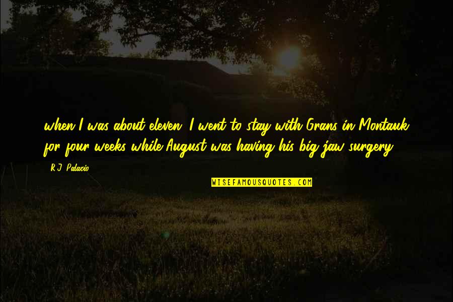 Big Four Quotes By R.J. Palacio: when I was about eleven, I went to