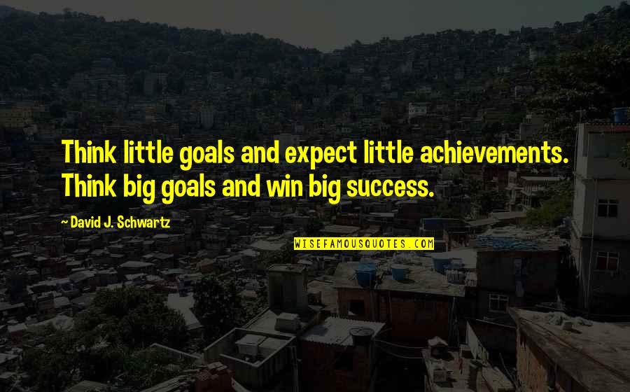 Big Goals Quotes By David J. Schwartz: Think little goals and expect little achievements. Think
