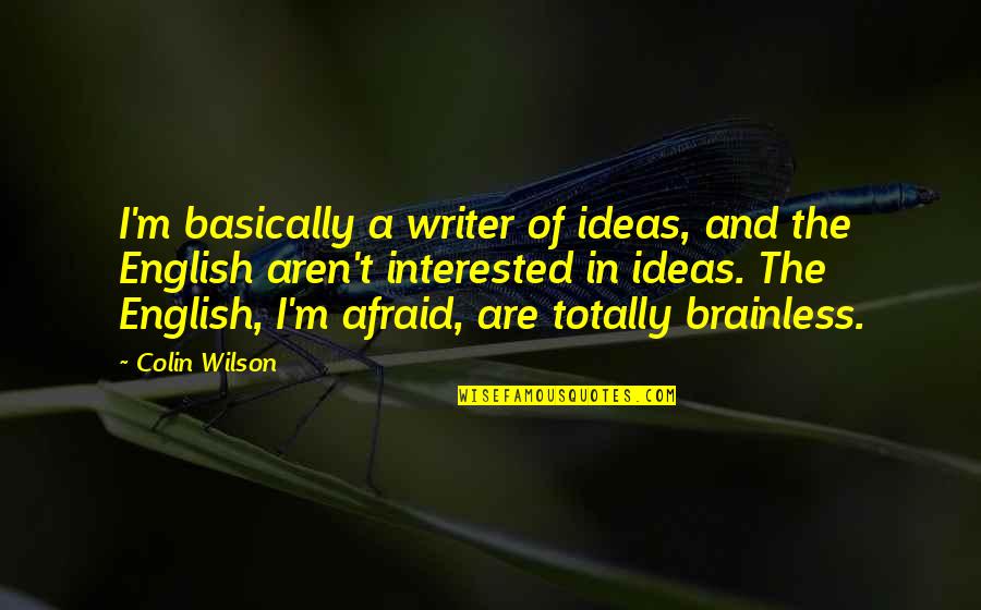 Big Grammar Quotes By Colin Wilson: I'm basically a writer of ideas, and the