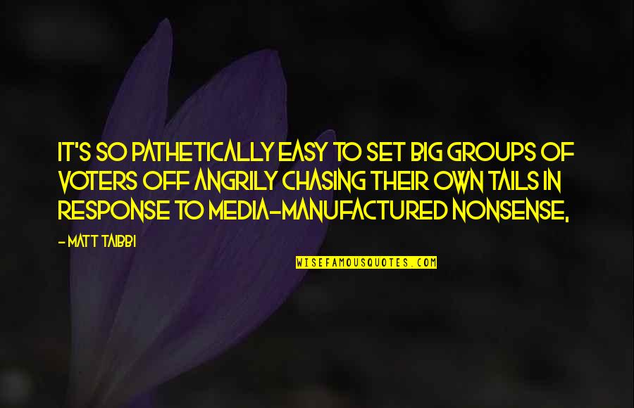 Big Groups Quotes By Matt Taibbi: It's so pathetically easy to set big groups Big Groups Quotes By Matt Taibbi: It's so pathetically easy to set big groups