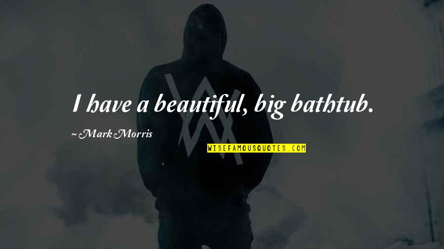 Big Is Beautiful Quotes By Mark Morris: I have a beautiful, big bathtub. Big Is Beautiful Quotes By Mark Morris: I have a beautiful, big bathtub.