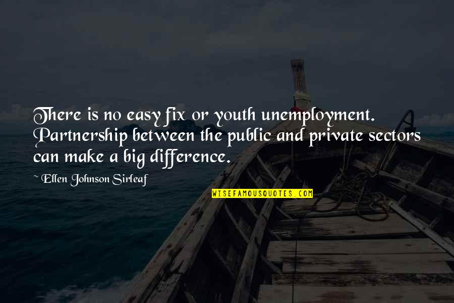 Big Johnson Quotes By Ellen Johnson Sirleaf: There is no easy fix or youth unemployment.