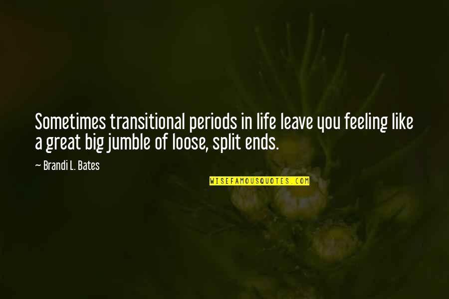 Big L Quotes By Brandi L. Bates: Sometimes transitional periods in life leave you feeling
