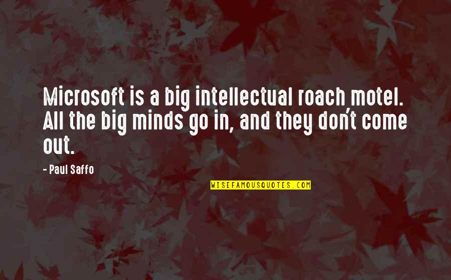 Big Minds Quotes By Paul Saffo: Microsoft is a big intellectual roach motel. All