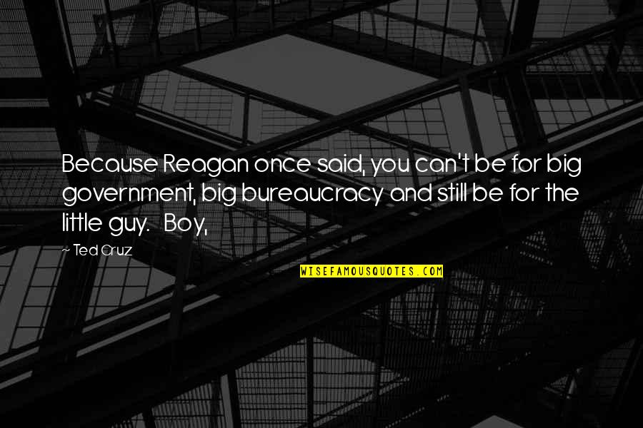Big N Little Quotes By Ted Cruz: Because Reagan once said, you can't be for