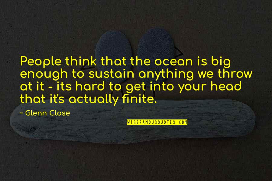Big Ocean Quotes By Glenn Close: People think that the ocean is big enough Big Ocean Quotes By Glenn Close: People think that the ocean is big enough