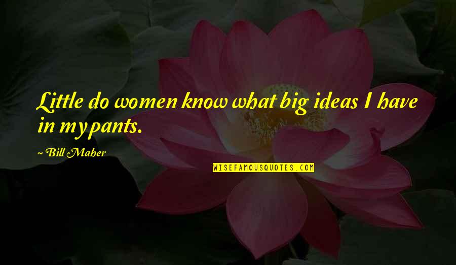 Big Pants Quotes By Bill Maher: Little do women know what big ideas I