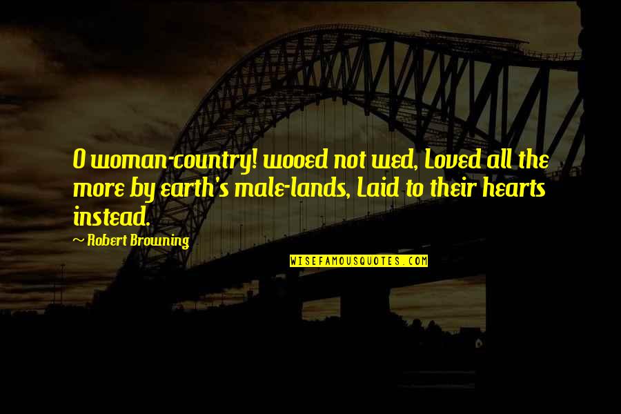 Big Personality Quotes By Robert Browning: O woman-country! wooed not wed, Loved all the