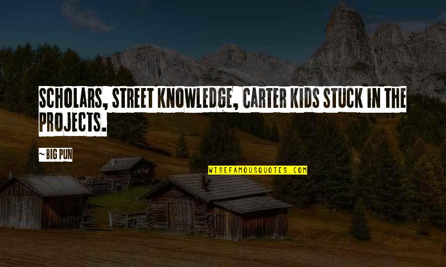 Big Projects Quotes By Big Pun: Scholars, street knowledge, Carter kids stuck in the