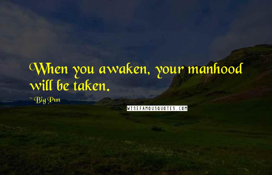 Big Pun quotes: When you awaken, your manhood will be taken.