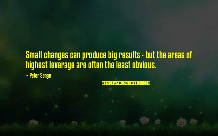 Big Results Quotes By Peter Senge: Small changes can produce big results - but