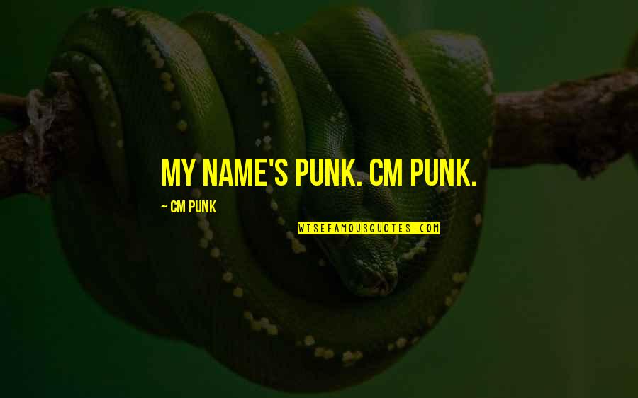 Big Sean Ashley Quotes By CM Punk: My name's Punk. CM Punk. Big Sean Ashley Quotes By CM Punk: My name's Punk. CM Punk.