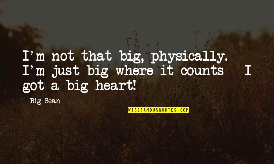 Big Sean Quotes By Big Sean: I'm not that big, physically. I'm just big