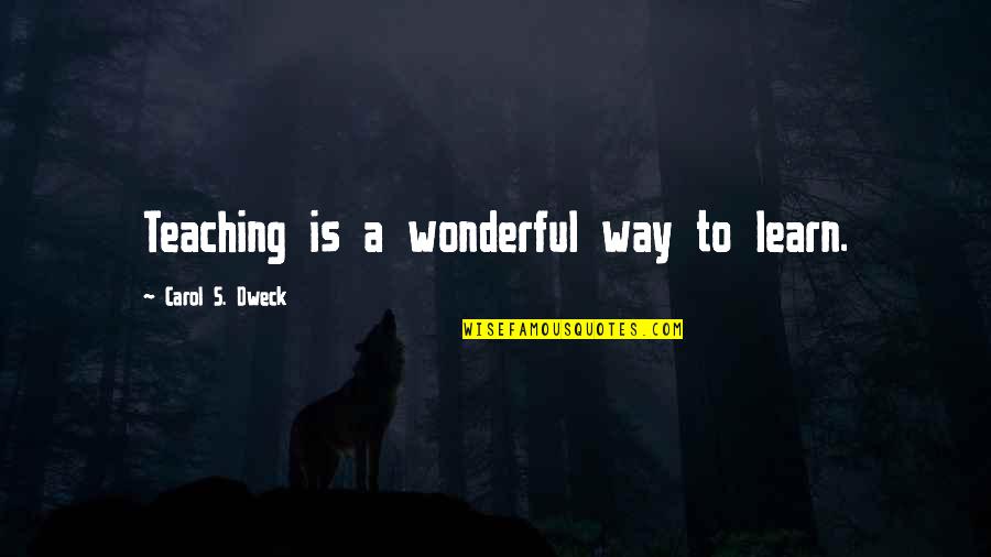 Big Sibling Quotes By Carol S. Dweck: Teaching is a wonderful way to learn. Big Sibling Quotes By Carol S. Dweck: Teaching is a wonderful way to learn.