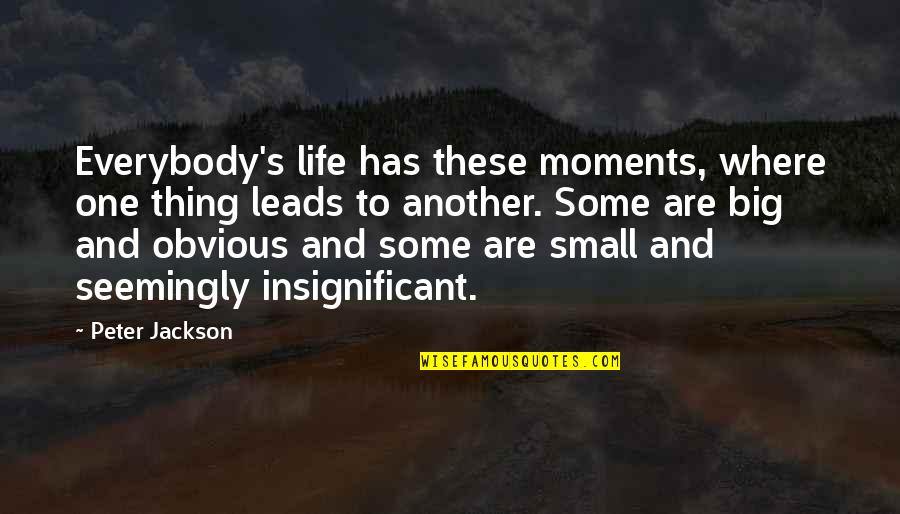Big Small Quotes By Peter Jackson: Everybody's life has these moments, where one thing Big Small Quotes By Peter Jackson: Everybody's life has these moments, where one thing