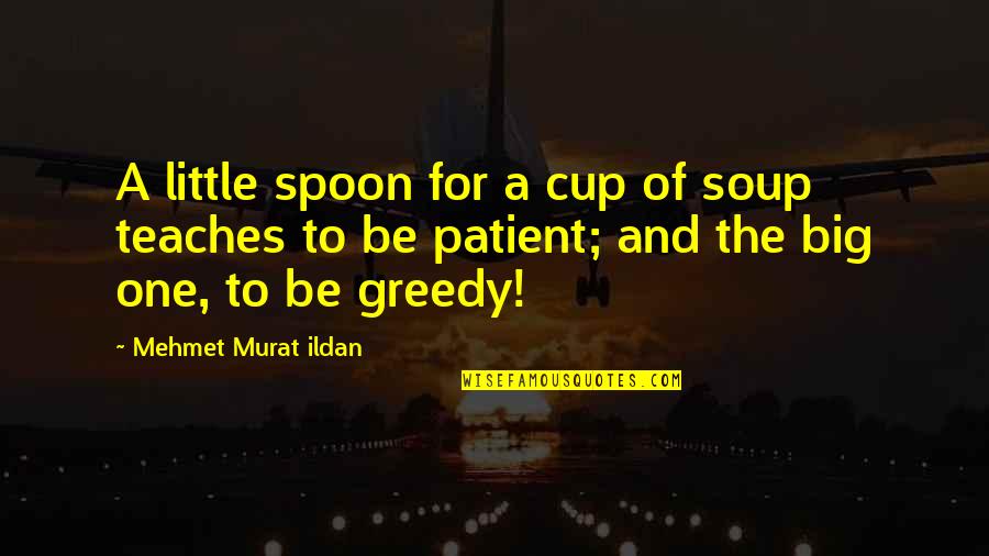 Big Spoon Quotes By Mehmet Murat Ildan: A little spoon for a cup of soup