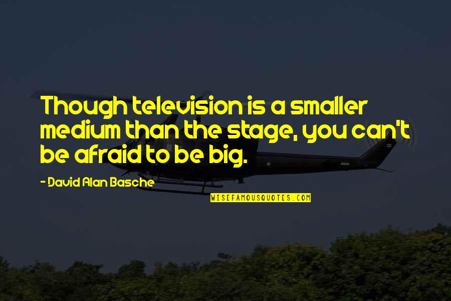 Big Stage Quotes By David Alan Basche: Though television is a smaller medium than the Big Stage Quotes By David Alan Basche: Though television is a smaller medium than the