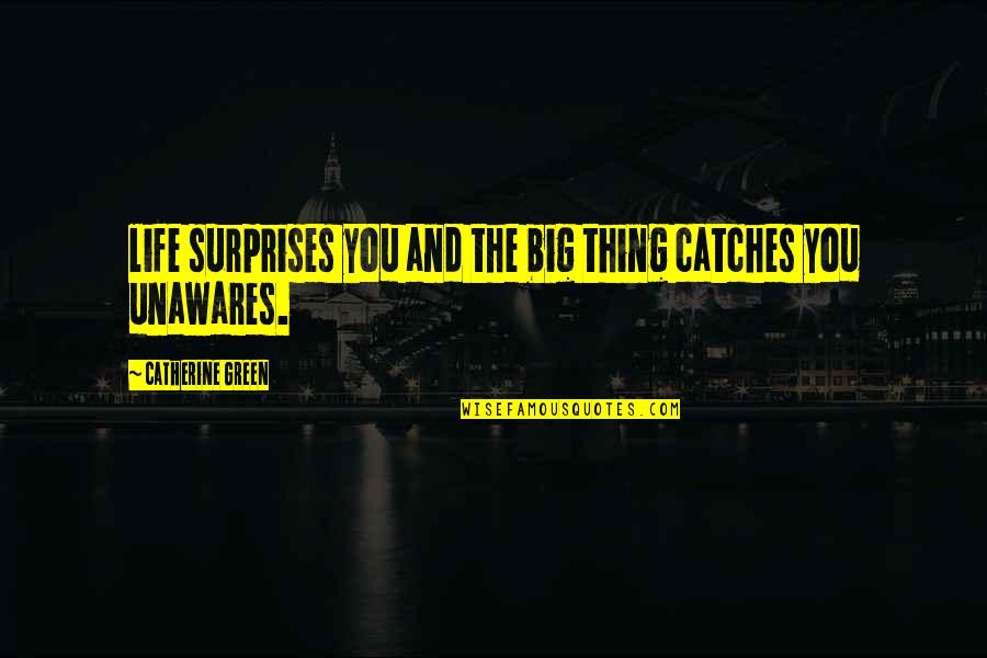 Big Surprises Quotes By Catherine Green: life surprises you and the big thing catches