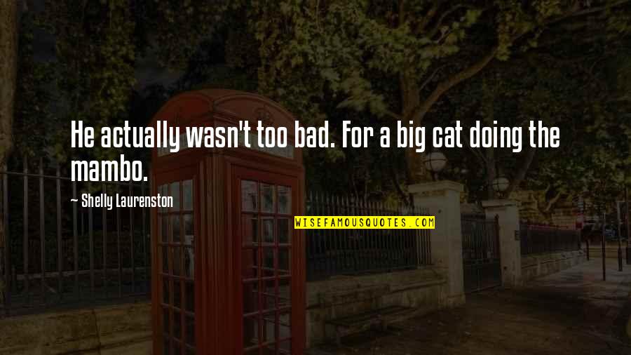 Big The Cat Quotes By Shelly Laurenston: He actually wasn't too bad. For a big Big The Cat Quotes By Shelly Laurenston: He actually wasn't too bad. For a big