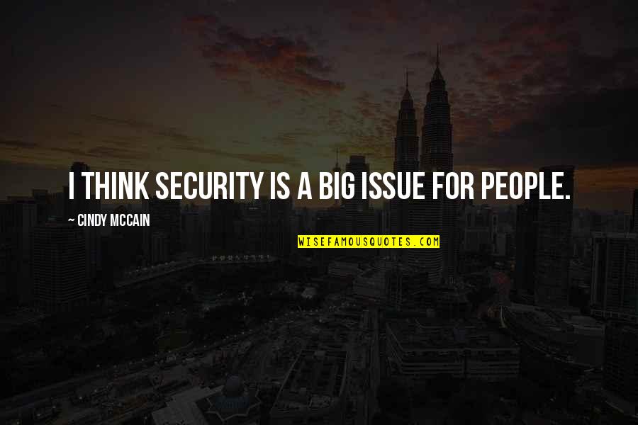 Big Thinking Quotes By Cindy McCain: I think security is a big issue for
