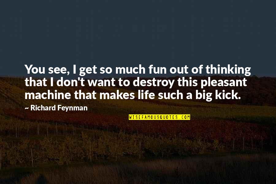 Big Thinking Quotes By Richard Feynman: You see, I get so much fun out