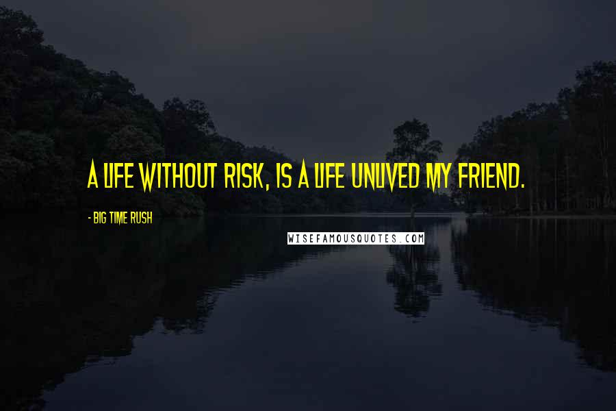 Big Time Rush quotes: A life without risk, is a life unlived my friend.