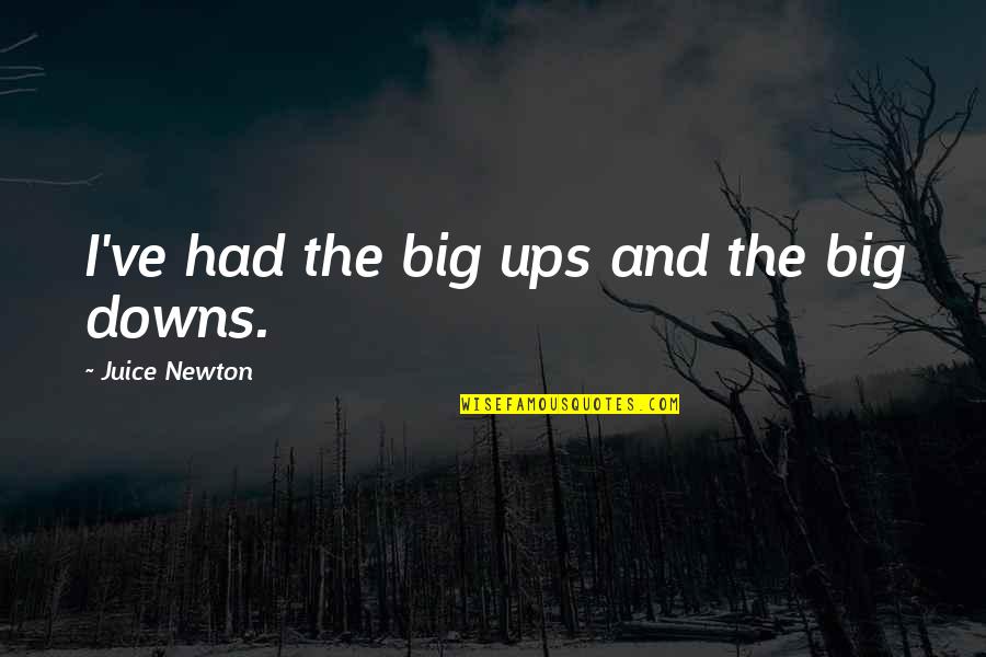 Big Ups Quotes By Juice Newton: I've had the big ups and the big