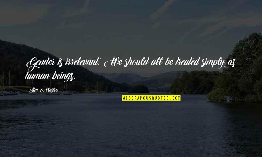 Bigbang Theories Quotes By Jim Mastro: Gender is irrelevant. We should all be treated