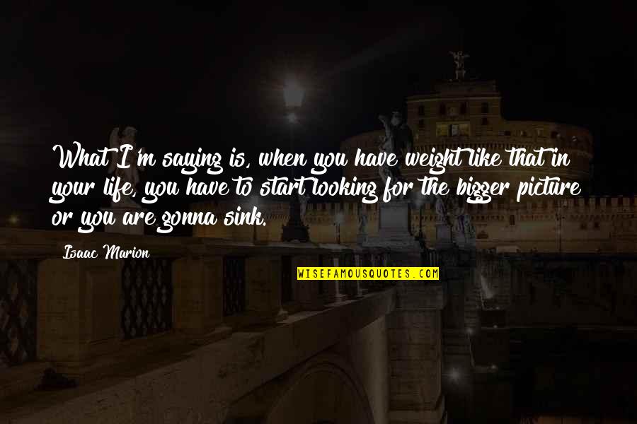Bigger Picture Of Life Quotes By Isaac Marion: What I'm saying is, when you have weight