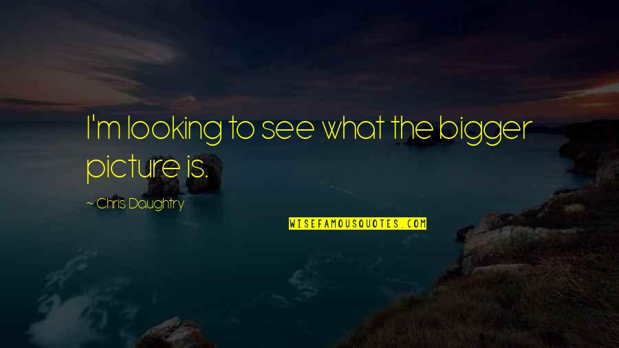 Bigger Picture Quotes By Chris Daughtry: I'm looking to see what the bigger picture Bigger Picture Quotes By Chris Daughtry: I'm looking to see what the bigger picture