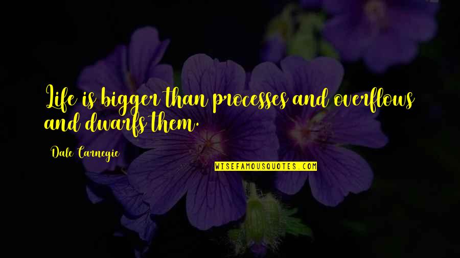Bigger Than Life Quotes By Dale Carnegie: Life is bigger than processes and overflows and