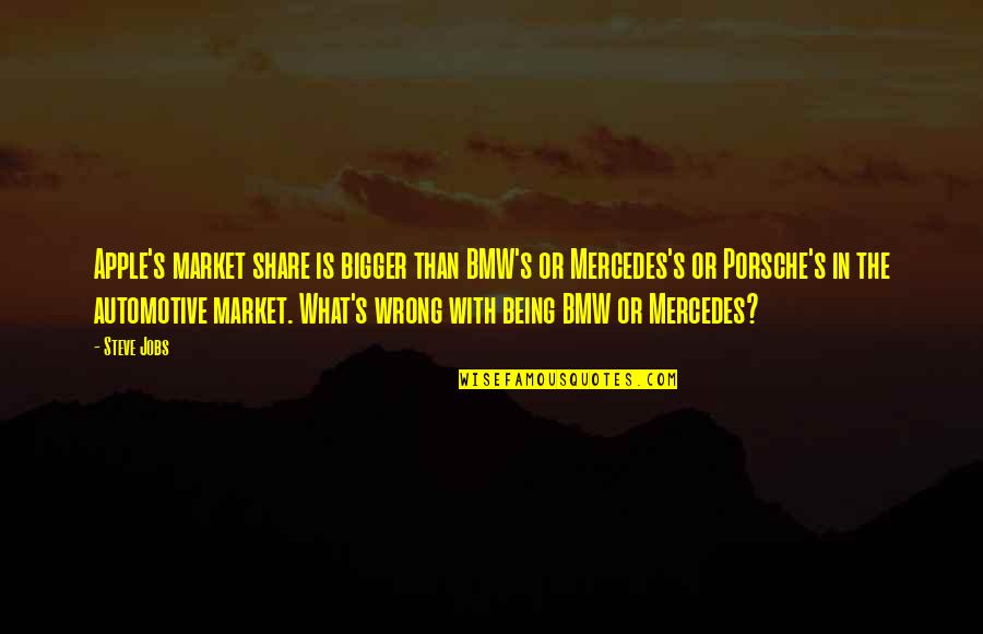 Bigger's Quotes By Steve Jobs: Apple's market share is bigger than BMW's or Bigger's Quotes By Steve Jobs: Apple's market share is bigger than BMW's or